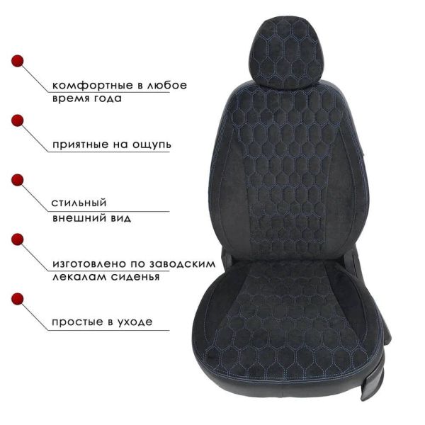 Чехлы Велюр на Renault Logan 2 / Renault Logan 2 Stepway с 2014+ Чехлы Велюр на Renault Logan 2 / Renault Logan 2 Stepway с 2014+