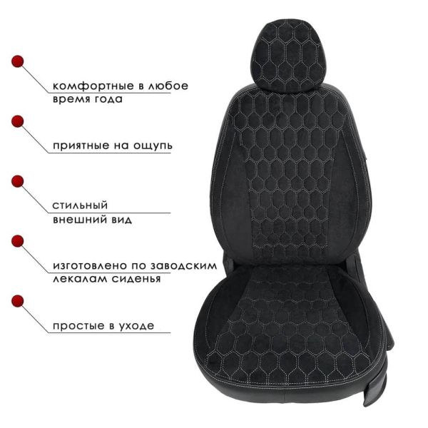 Чехлы Велюр на Renault Logan 2 / Renault Logan 2 Stepway с 2014+ Чехлы Велюр на Renault Logan 2 / Renault Logan 2 Stepway с 2014+