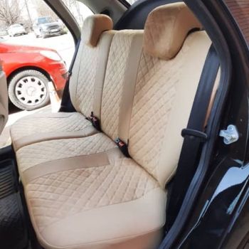 Авточехлы Автопилот бежевый алькантара Ромб